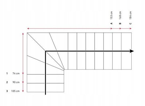 SCHODY MODUŁOWE DALLAS 300 CM ZABIEGOWE CZARNE