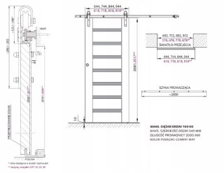 Drzwi Przesuwne Loftowe Szklone LOFT 40 KPL.