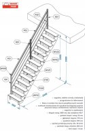 Schody Zębinowe Bukowe Proste z Barierką INOX