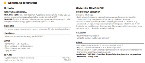 Drzwi Trim Lite Porta Białe model Ościeżnica B.2 / B.5 / Pełne