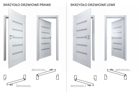 Drzwi Bezprzylgowe Moderno Lacobel Pełne z Ościeżnicą Stałą Kolory