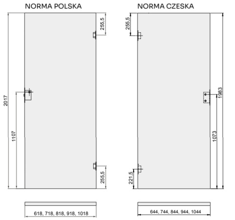 Drzwi Bezprzylgowe Moderno Lacobel Pełne z Ościeżnicą Stałą Kolory