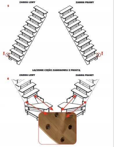 Schody Drewniane Zabiegowe Prawe Bukowe Poręcz Drewniana