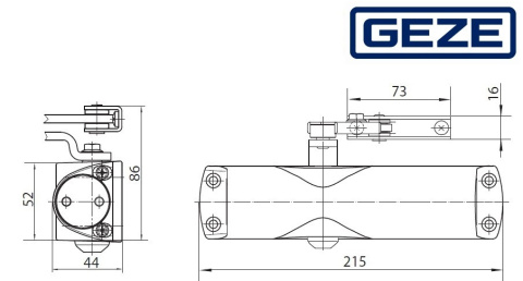 Samozamykacz GEZE-1000 + ramię standard 60kg Brązowy