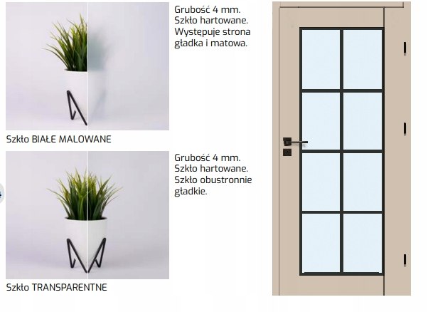 Drzwi Loftowe Piano Szpros Modele Kolory Szerokość drzwi 80 cm